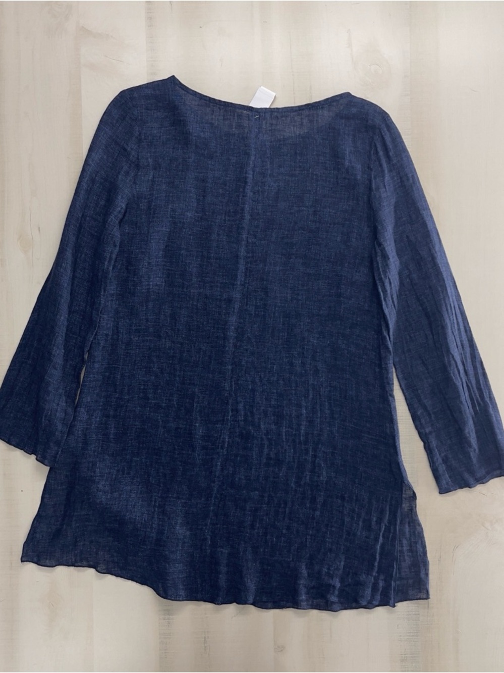nwot NUTHATCH navy lagenlook arsty linen tunic top blouse blue S - Picture 7 of 7